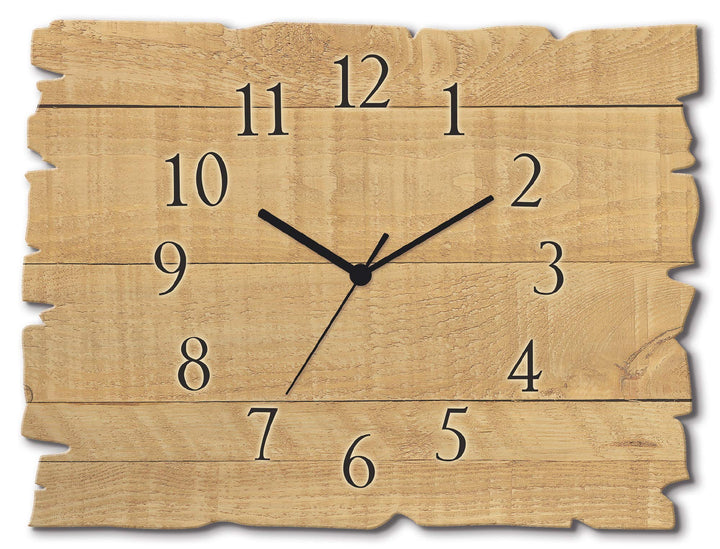 ARTLAND Wanduhr ohne Tickgeräusche aus Holz Quarz Uhr lautlos 40x30 cm Rechteckig Muster Rustikal La