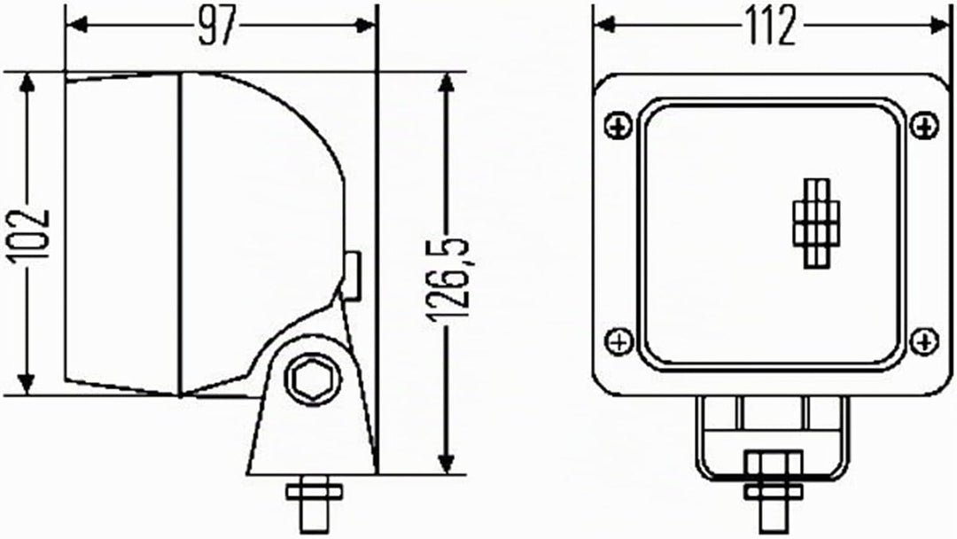 HELLA - Halogen-Arbeitsscheinwerfer - Ultra Beam - 12/24V - Anbau/geschraubt - stehend/schwenkbarer