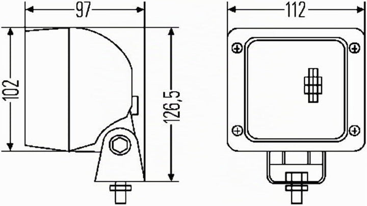 HELLA - Halogen-Arbeitsscheinwerfer - Ultra Beam - 12/24V - Anbau/geschraubt - stehend/schwenkbarer