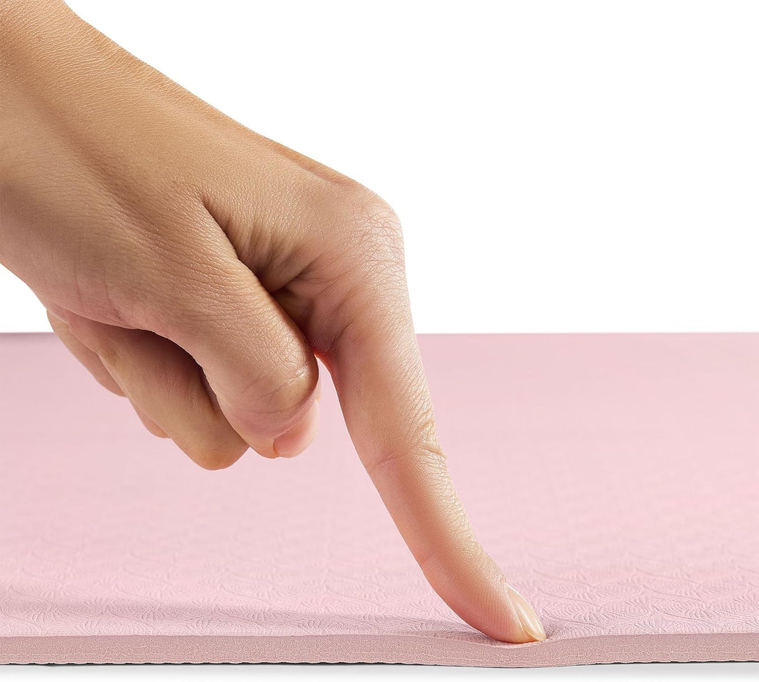 HyperMotion Yogamatte Fitnessmatte NBR 183x61x0,8 cm Schwarz, Rutschfest 8 mm, mit Tragegurt und Str