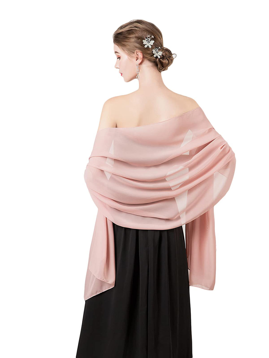 olyrjie Weicher Chiffon-Schal für Kleider, Damen-Accessoires Blush Einheitsgrösse, Blush Einheitsgrö