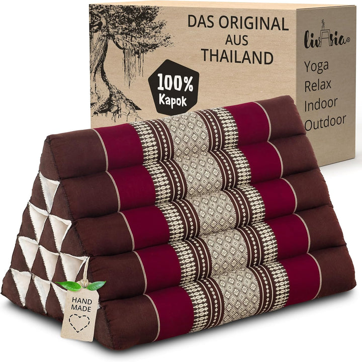 livasia Rückenstützkissen extrahoch, Dreieckskissen für Garten und Balkon, Keilkissen mit Kapok, Lag