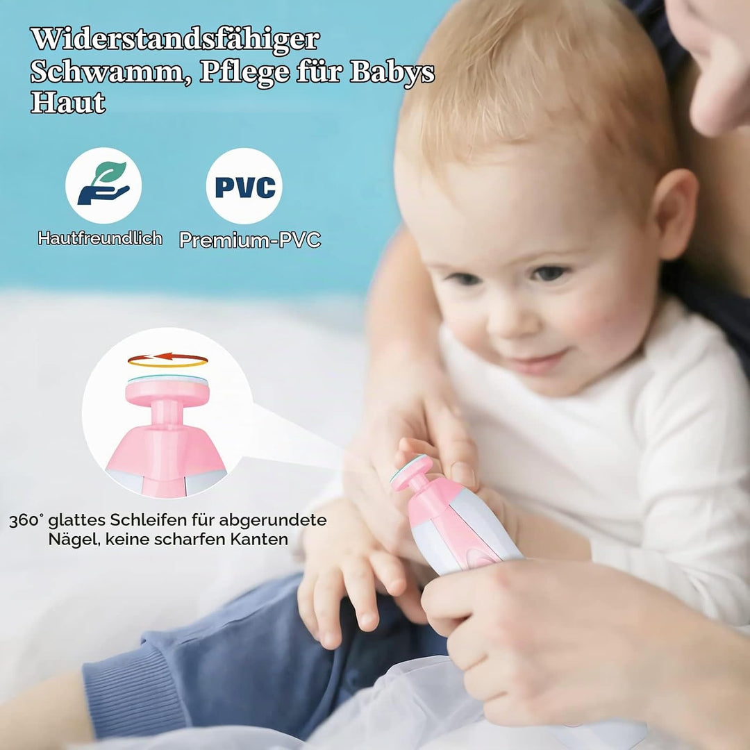 Zooawa Baby Nagelknipser 20 in 1, Elektrischer Baby Nageltrimmer, Nagelfeilen Set mit 12 Ersatzpads,