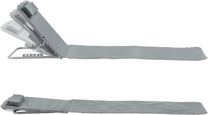 [en.casa] Strandmatte Cellorigo 2er Set Strandliege klappbar Dunkelgrau Sonnenmatte mit 5-Fach Verst