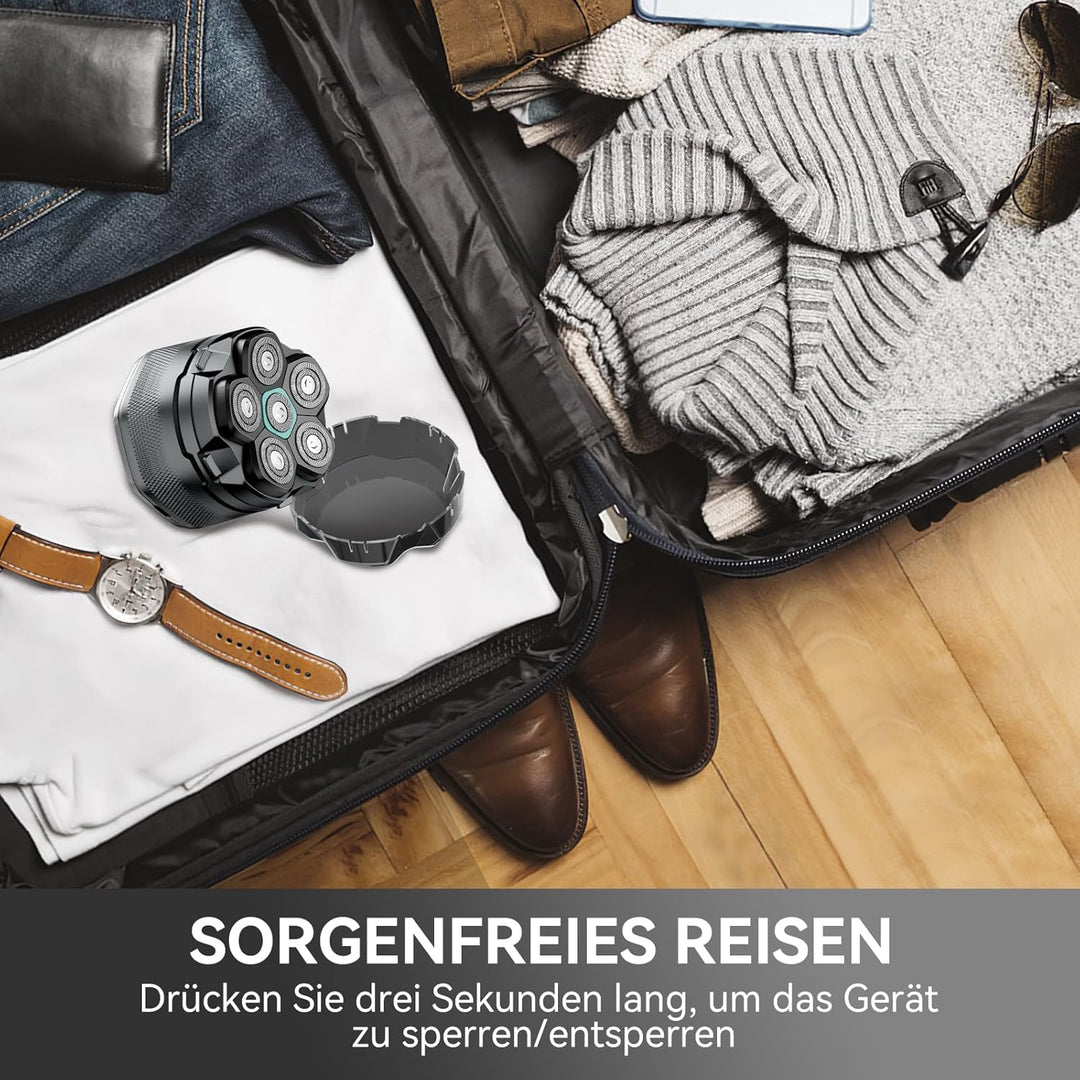 Glatzen Rasierer Herren, kensen Kopfrasierer Glatze Wasserdicht Kopf Rasierer Herren Wiederaufladbar