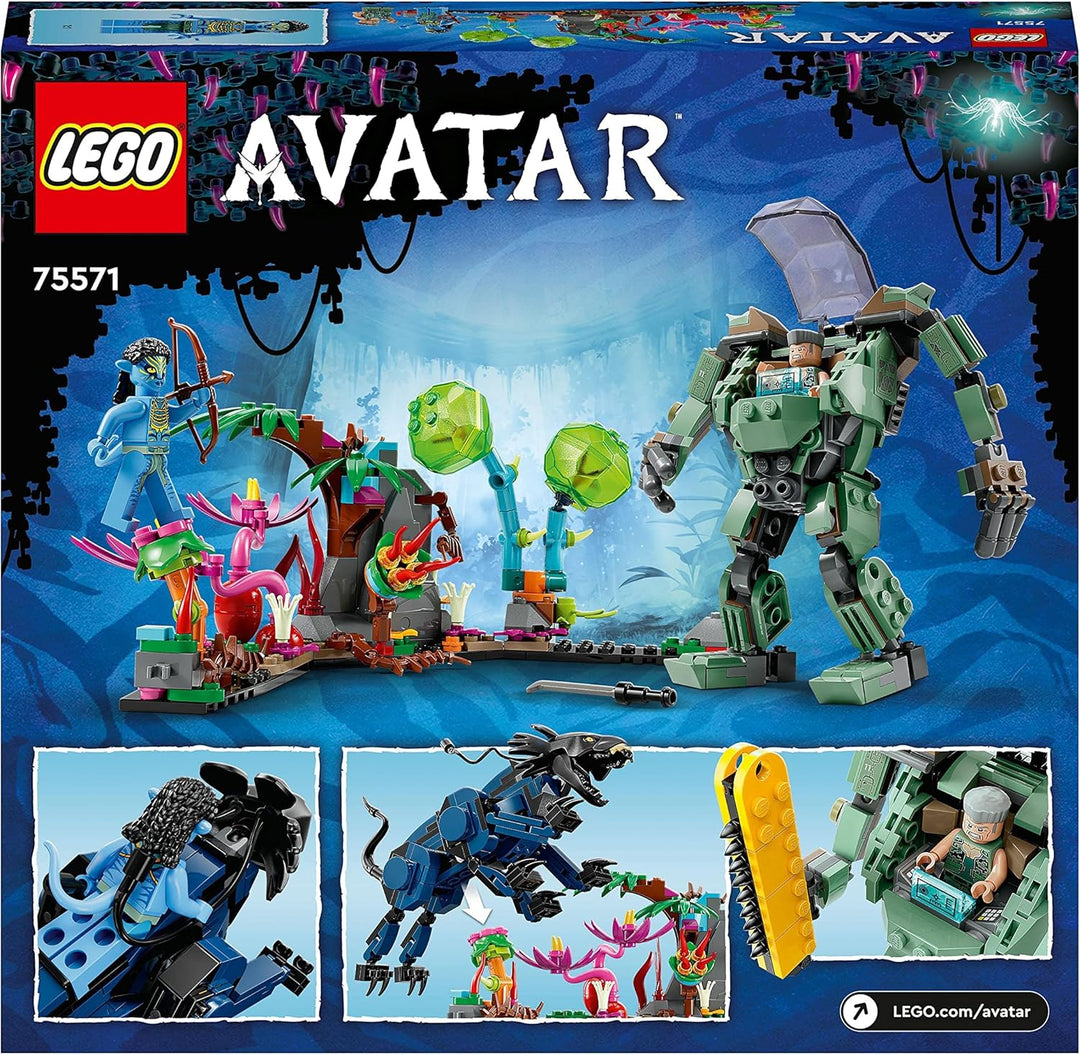 LEGO 75571 Avatar Neytiri und Thanator vs. Quaritch im MPA, baubares Action-Spielzeug mit Tierfigur