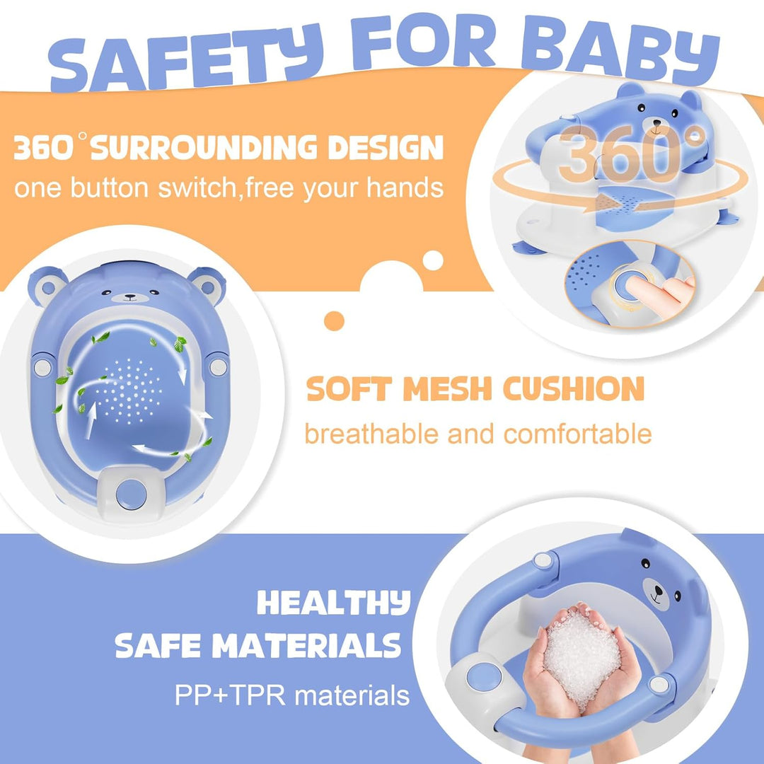 Badewannensitz Baby ab 6-24 monate Badesitz Baby mit 4 Starken Saugnäpfen Ergonomisch Rückenlehne un