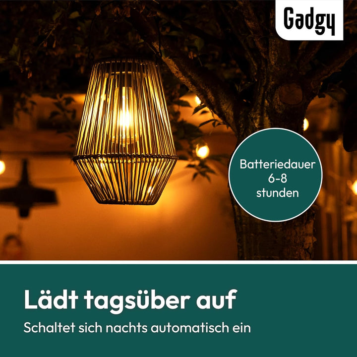Gadgy Solarlampe für aussen Garten - Wasserdichte Solar Leuchte Garten draussen - Solar Laterne für