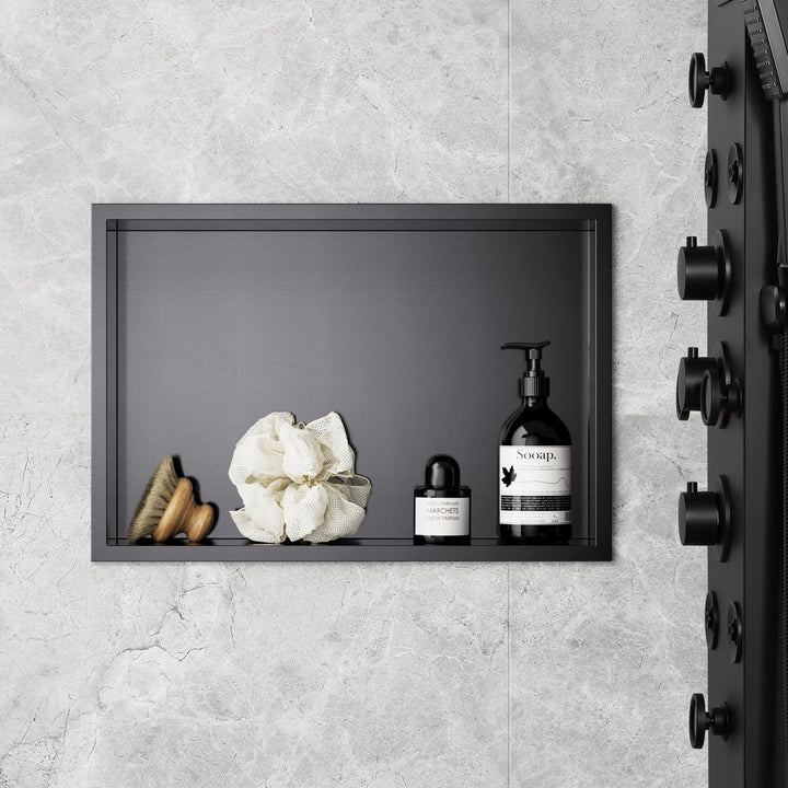 Wandnische Dusche 45 x 30 x 10 cm Edelstahl Nano Graphite, Duschnische Einzelregal Lagerung, Keine F
