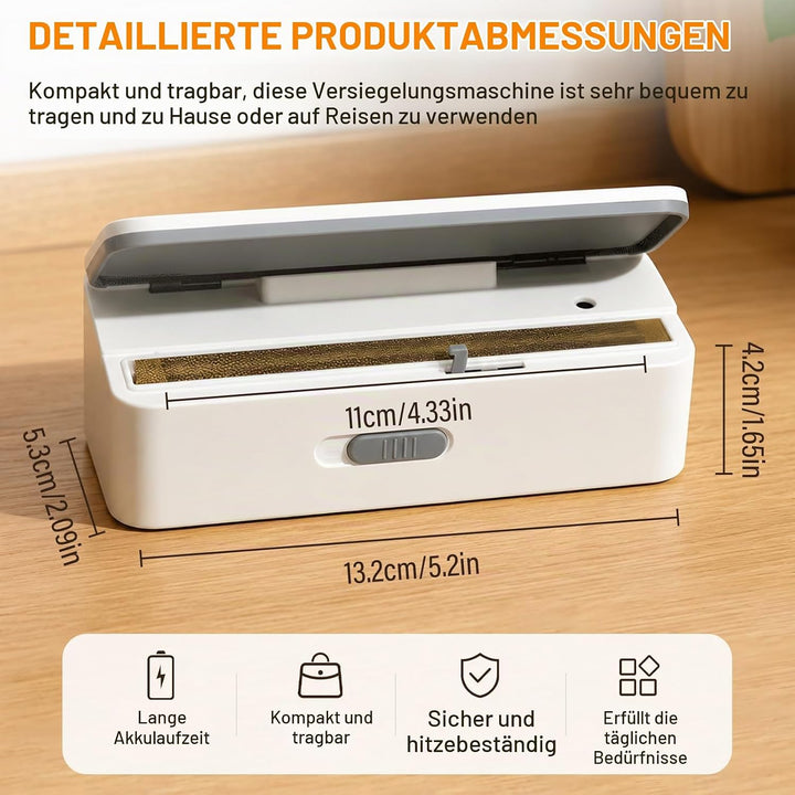 Mini Bag Sealer Folienschweissgerät, 8 Stufen Einstellbar