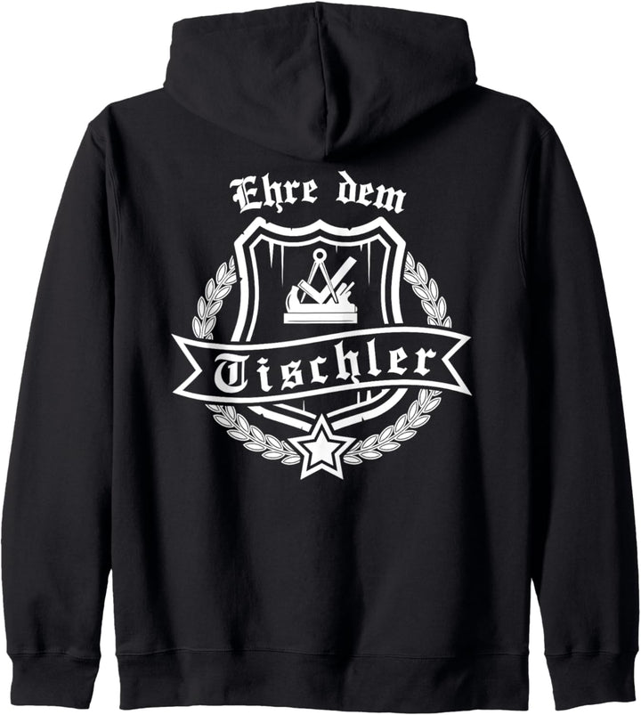 Ehre dem Tischler mit Zunftwappen und Ehrenkranz Kapuzenjacke
