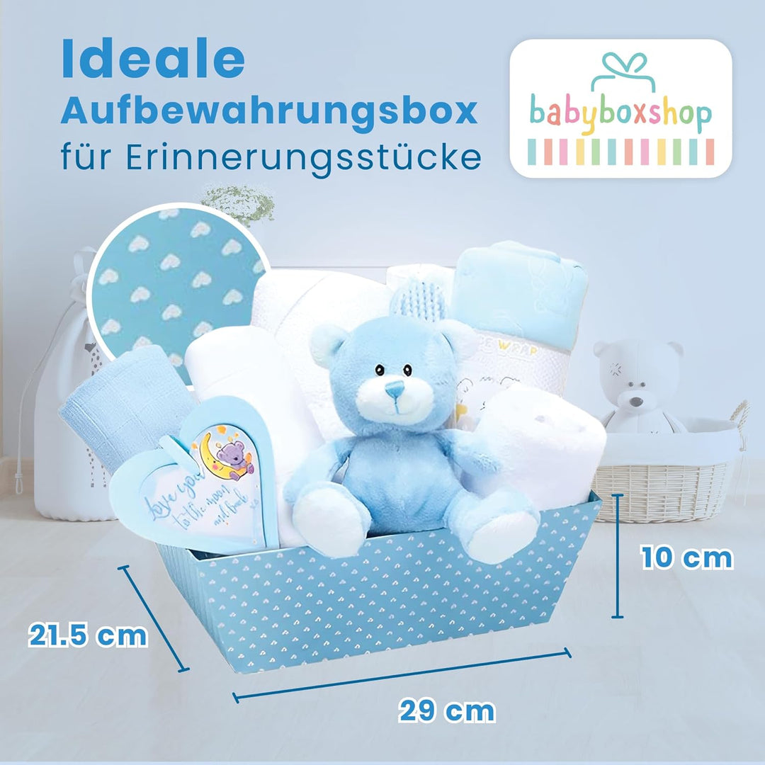 Baby Box Shop – 14 Babygeschenke zur Geburt Junge, ideal für Babypartys, Geschenke für Babypartys, m