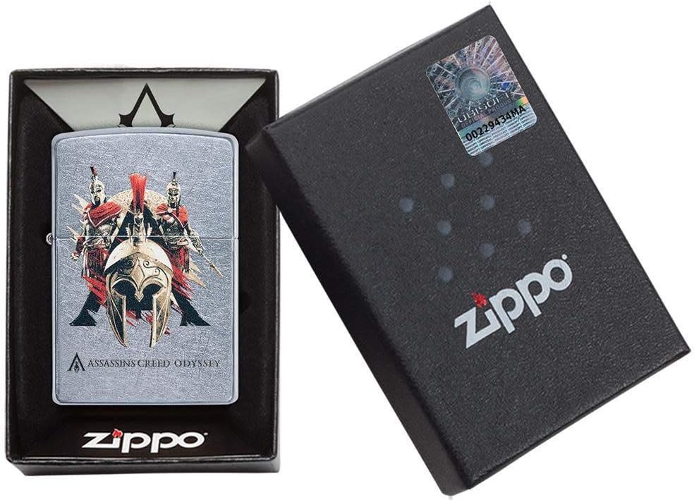 Zippo – Assassin’s Creed Odyssey - Street Chrome - Color Image- Sturmfeuerzeug, nachfüllbar, in hoch