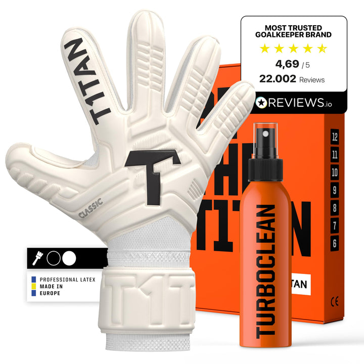 T1TAN Classic 1.0 Torwarthandschuhe - ohne Fingerschutz - Fussballhandschuhe für Torhüter - Diverse