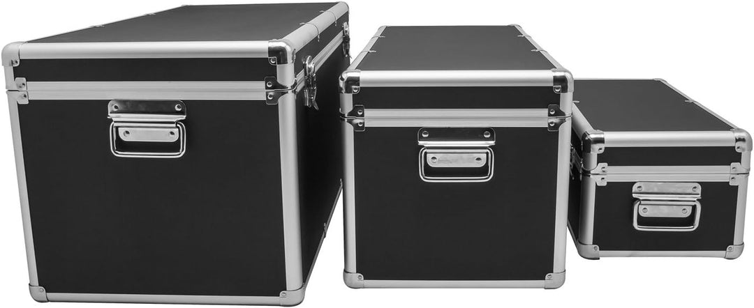 ANNDORA SHOPPING-WELTEN Aluminium-Rahmenkoffer Transport-Box, Koffer in Schwarz mit 155 Liter Volume