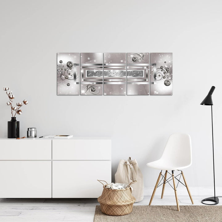Runa Art Bild Abstrakt Wandbilder auf Vlies Leinwand 5 Teilig Wanddekoration Wohnzimmer Schlafzimmer