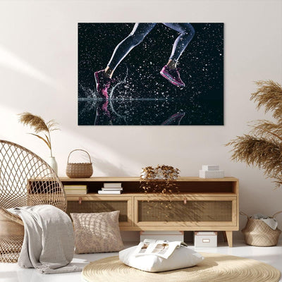 Bilder auf Leinwand 100x70cm Leinwandbild Laufen Lifestyle Leichtathletik Schuhe Gross Wanddeko Bild