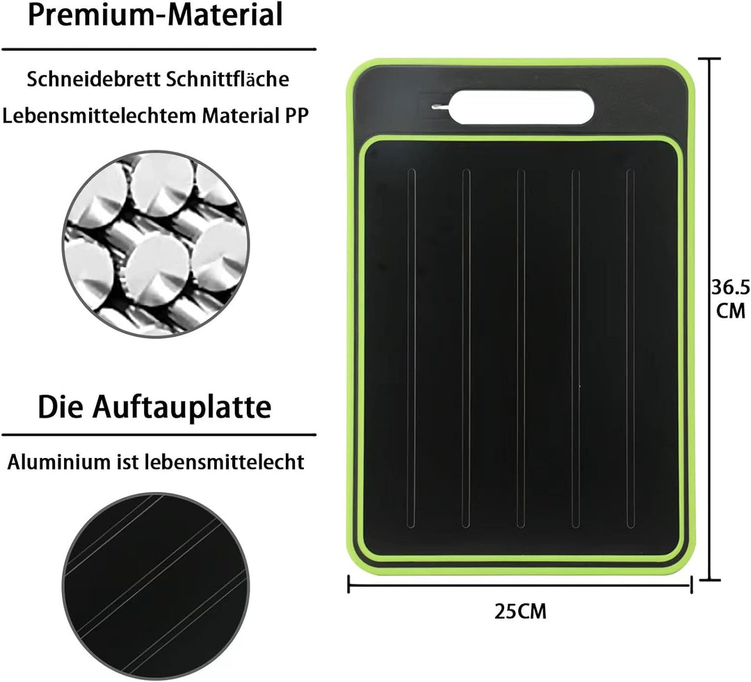 Auftauplatten Schneidebrett mit Auftau-Funktion, 3x Schneller Auftauen Frost Away 4-in-1 Küchen Gadg