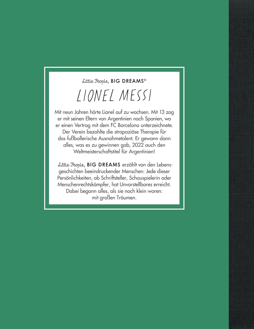 Lionel Messi: Little People, Big Dreams. Deutsche Ausgabe | Der grösste Fussballspieler aller Zeiten