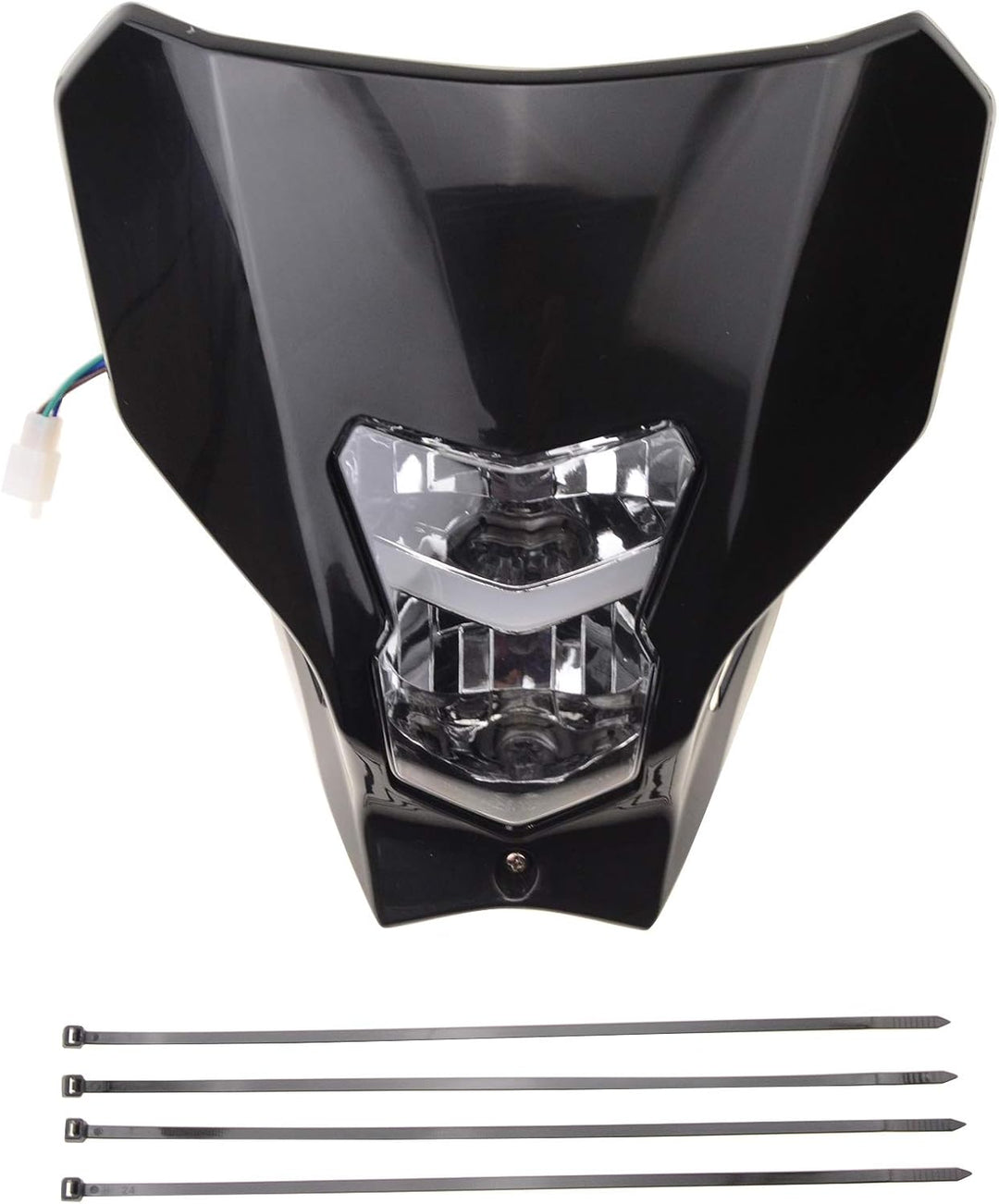 GOOFIT Schwarz H7 12V 35W Lampenschirm Motorräder Frontscheinwerfer Modifiziertes Geländewagen Anwen