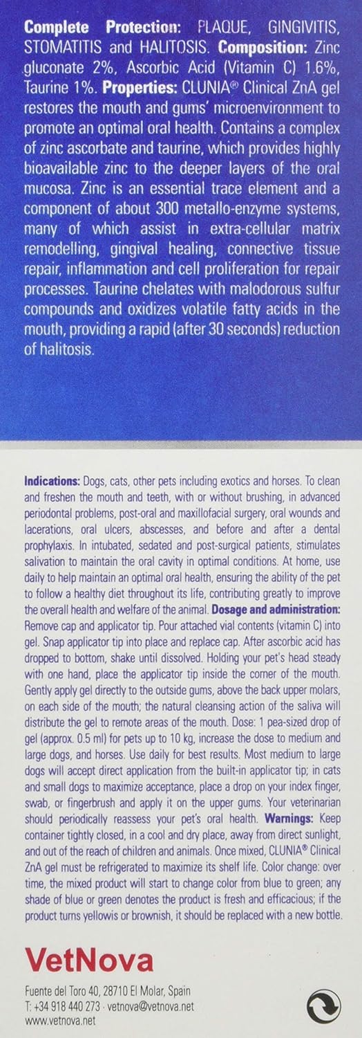 CLUNIA® Zn-A Clinical Gel 118 ml - Gel Oral Con Tapón Dosificador, 118