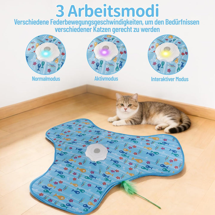 Interaktives Katzenspielzeug Selbstbeschäftigung, Katzenspielzeug Elektrisch mit Versteckspiel, Bewe