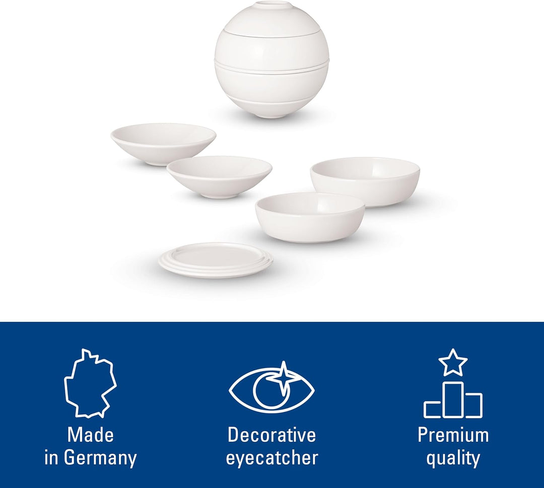 Villeroy & Boch – La Petite Boule White Snacking-Set 5 teilig Weiss, Spülmaschinenfest, Mikrowellens