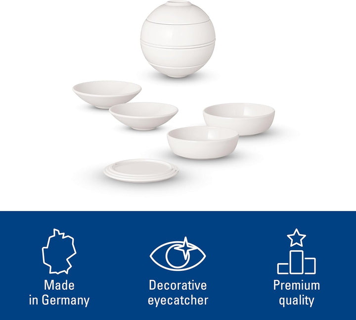 Villeroy & Boch – La Petite Boule White Snacking-Set 5 teilig Weiss, Spülmaschinenfest, Mikrowellens
