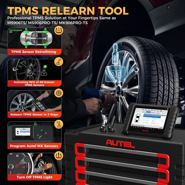 Autel MaxiDAS DS808S-TS: 2024 Android 11 Professionelle ECU-Codierung& TPMS als MS906 PRO-TS/ MS906T