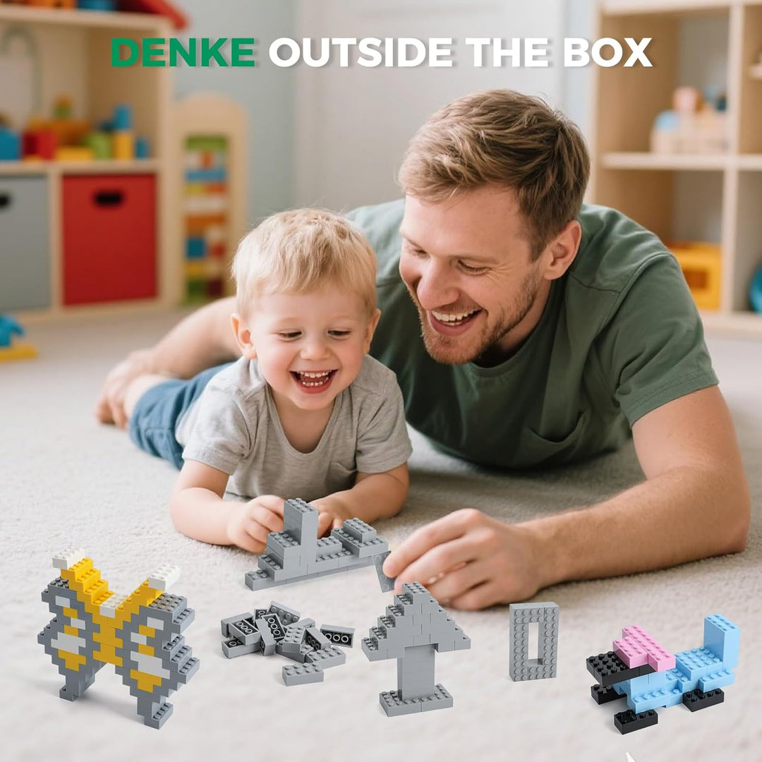 500 Stücke 2X4 Classic Bausteine Set, Klassische stapelbare Grundplatten, Geeignet für Jungen und Mä