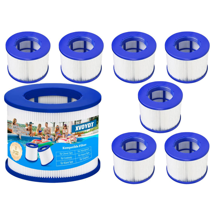 8 Stück Ersatz Whirlpool Filter für aufblasbares Spa, Kartusche mit Schraubgewinde für Infinite Spa