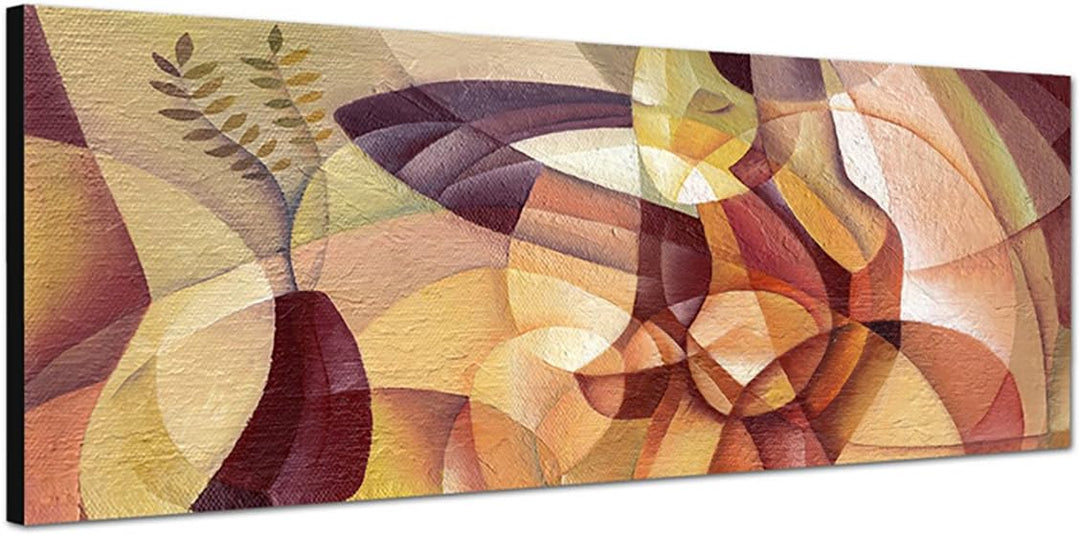 Paul Sinus Art Panoramabild auf Leinwand und Keilrahmen 150x50cm Gemälde Malerei Kubismus Portrait F