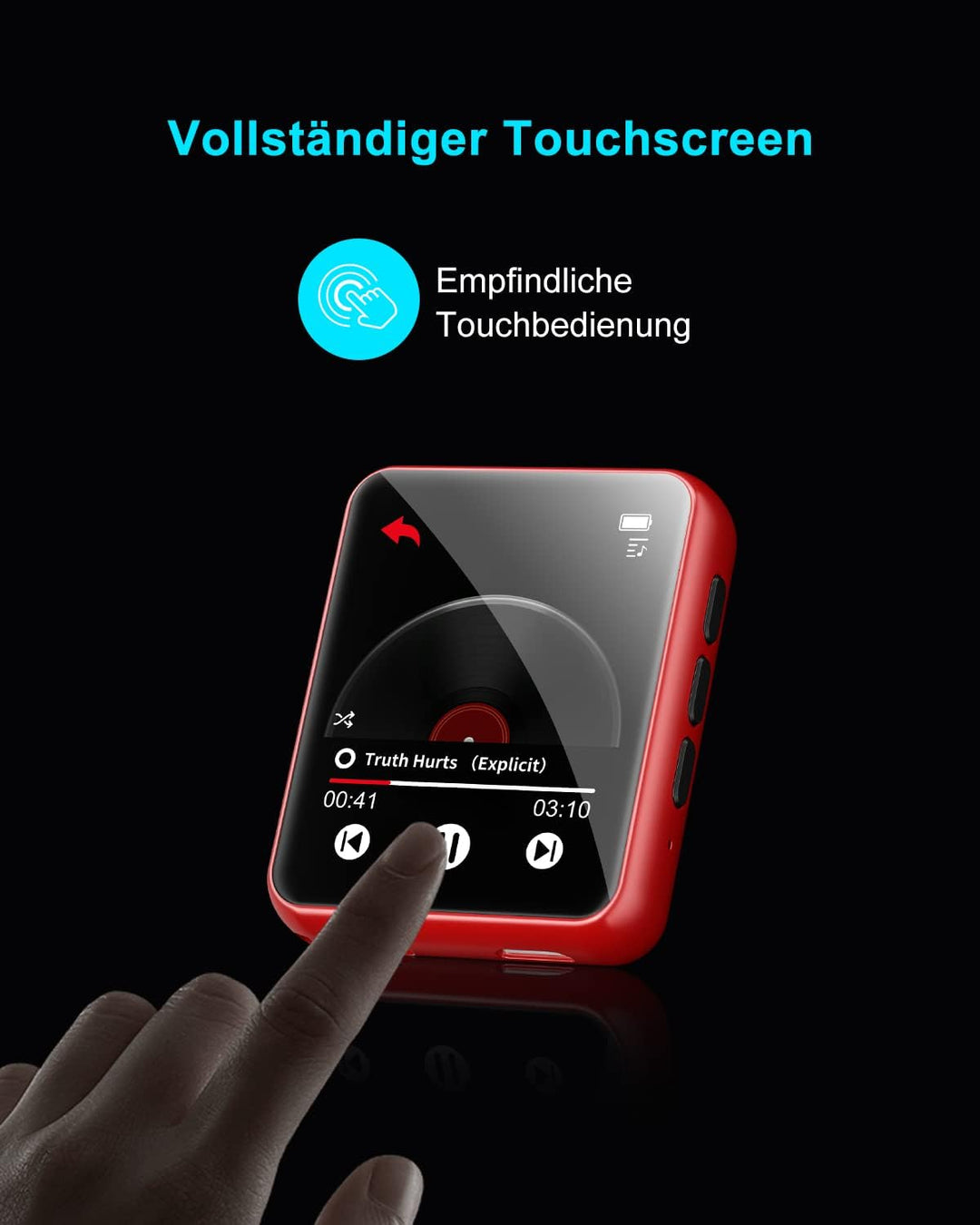 32GB MP3 Player Bluetooth 5.0, HiFi Lossless Sound Musik Player mit Lautsprecher, Line-in Voice Reco
