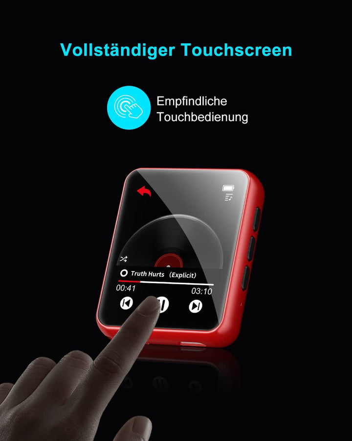 32GB MP3 Player Bluetooth 5.0, HiFi Lossless Sound Musik Player mit Lautsprecher, Line-in Voice Reco