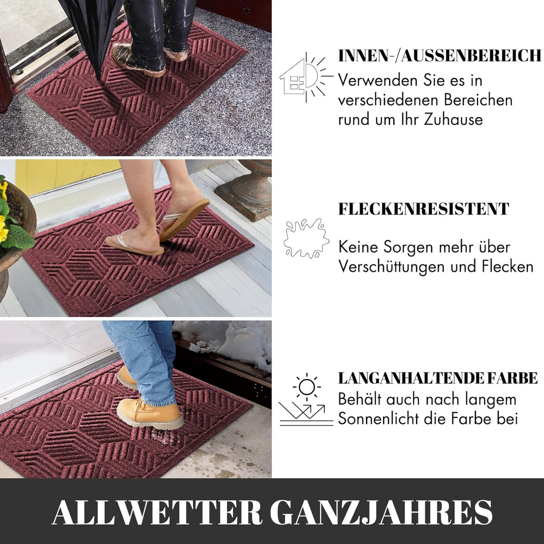 Yimobra Fussmatten - Schmutzfangmatten für Innen und Aussen, rutschfest, waschbar & wetterfest für E
