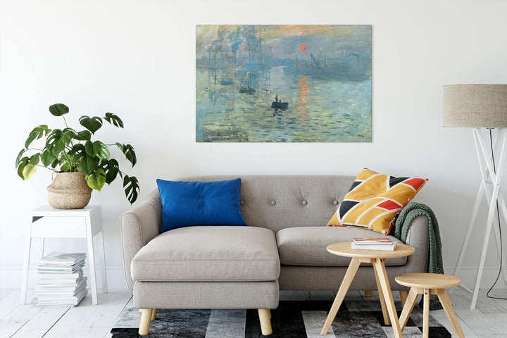 Claude Monet - Impression Sonnenaufgang als Leinwandbild / Grösse: 100x70 cm / Wandbild / Kunstdruck