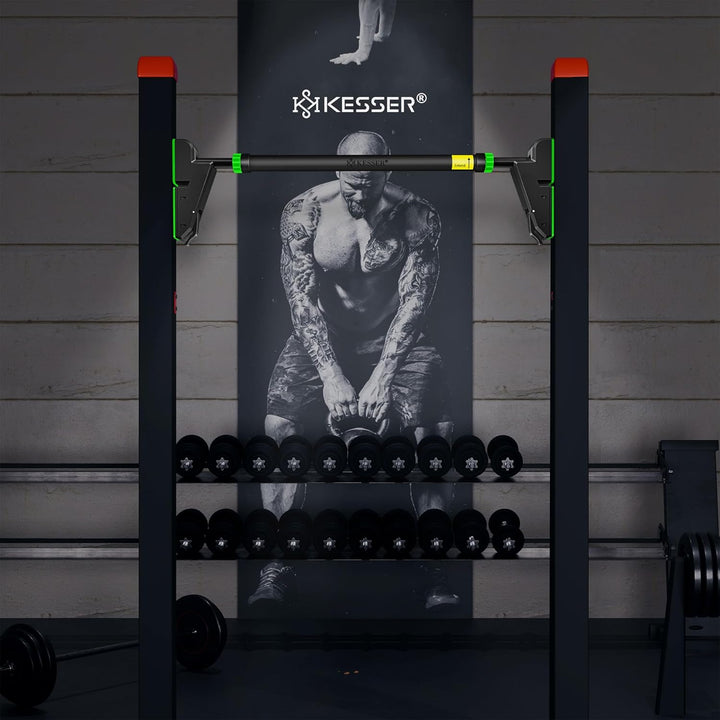 KESSER® Klimmzugstange Türrahmen verstellbar, Pull Up Bar Heimturnhalle, Reckstange ohne Schrauben/B