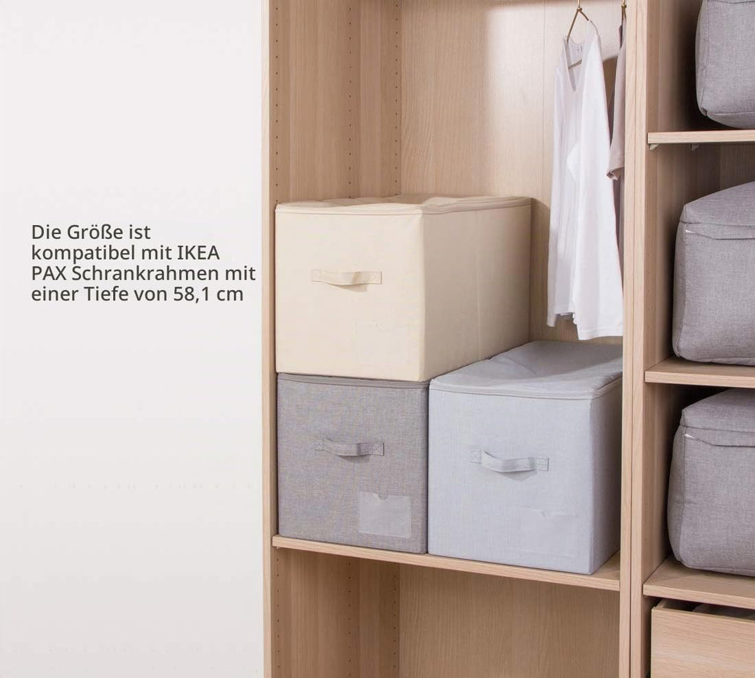 56 (L) x 32 (B) x 33 cm (H), grosser faltbarer Schrank-Aufbewahrungskorb mit Deckel, waschbar, Etike