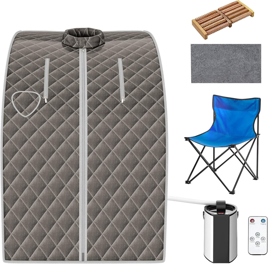 COSTWAY 3L Mini Dampfsauna mit Zerstäubungsfunktion, Heimsauna mit Fernbedienung, Wärmekabine mit ei