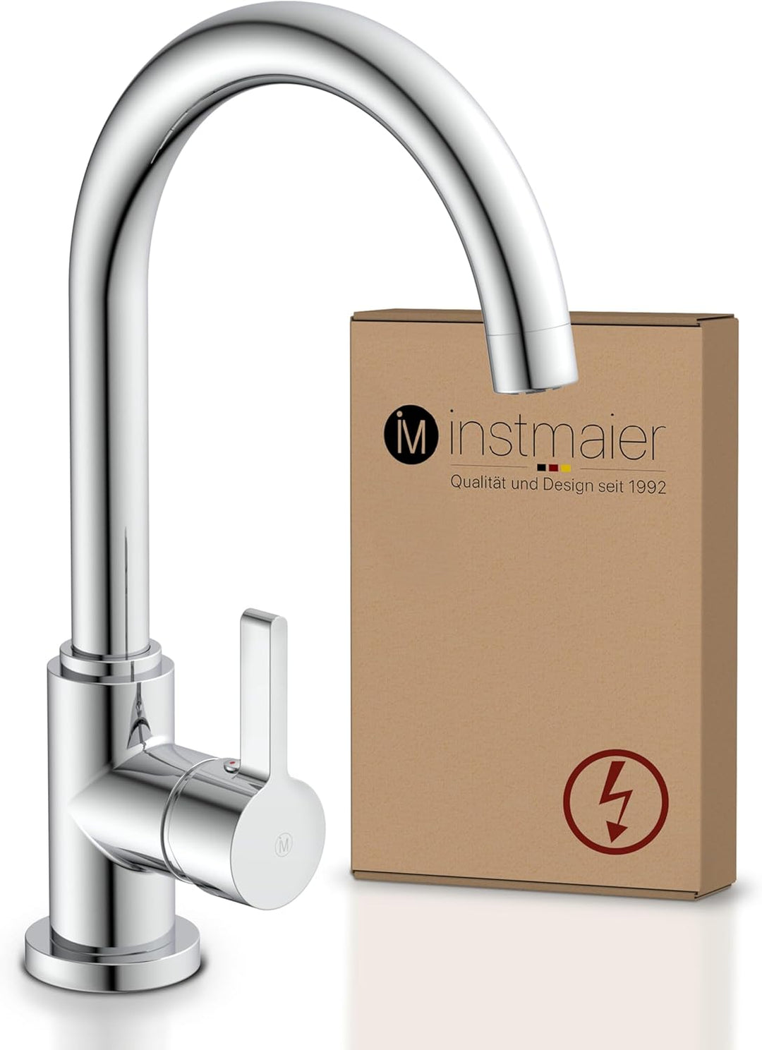 instmaier K3 Niederdruck Küchenarmatur | Wasserhahn Küche | Spültischarmatur mit hohem Auslauf | Arm