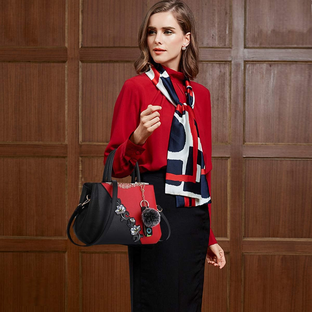 NICOLE & DORIS Handtaschen Damen modische Damenhandtaschen taschen Damen Umhängetaschen mit Blumenmu