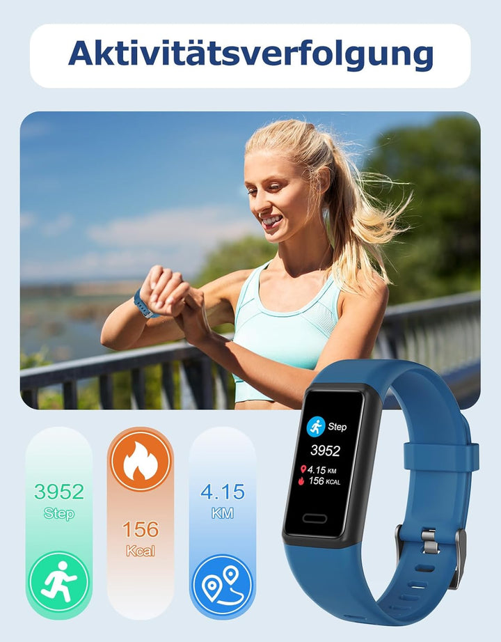 Cloudpoem Fitness Tracker,Fitnessuhr für Damen Herren mit Pulsuhr,Schrittzähler,Kalorienzähler,Schla