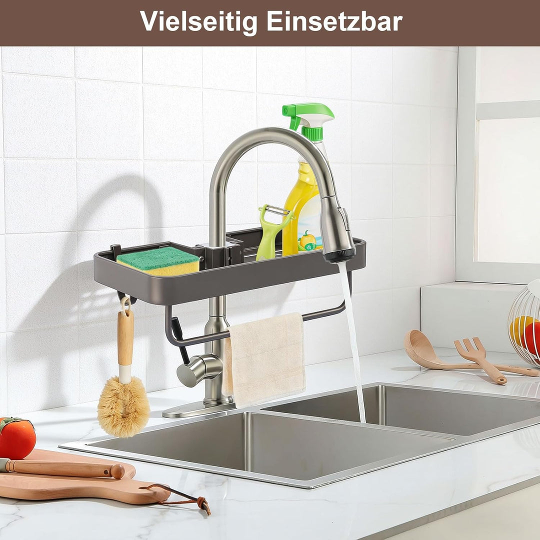 prota Duschablage Ohne Bohren, Aluminium Duschregal mit 2 Haken, Stabiles Rutschfestes Grosses Regal