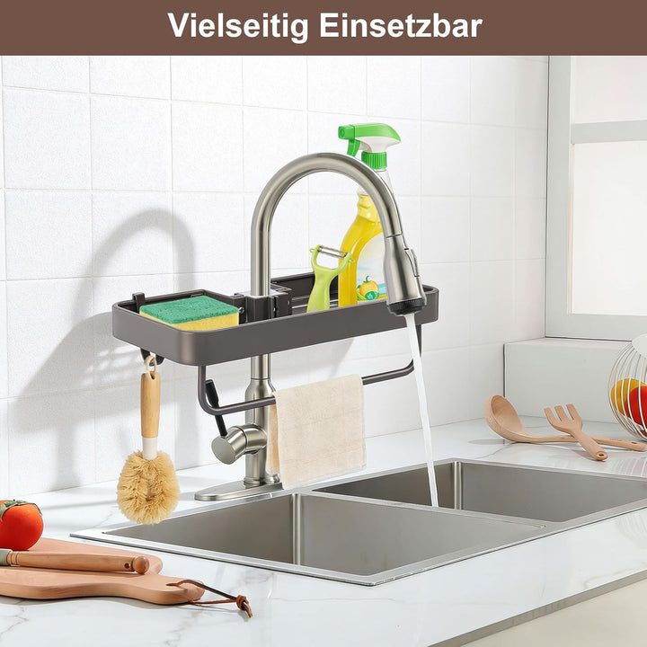 prota Duschablage Ohne Bohren, Aluminium Duschregal mit 2 Haken, Stabiles Rutschfestes Grosses Regal