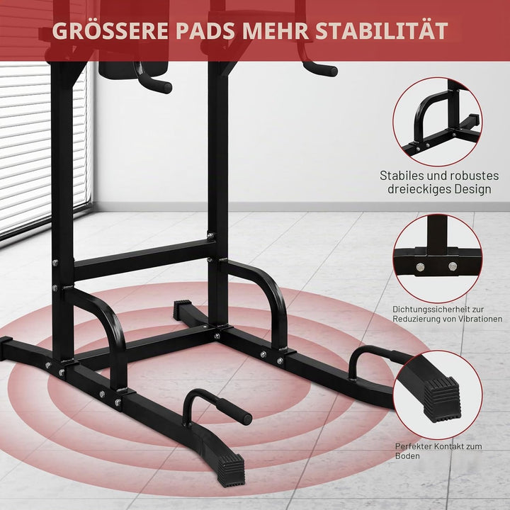 Dip Station Multifunktions-Dip Ständer, Freistehend Fitnessgerät für Calisthenics und Krafttraining,
