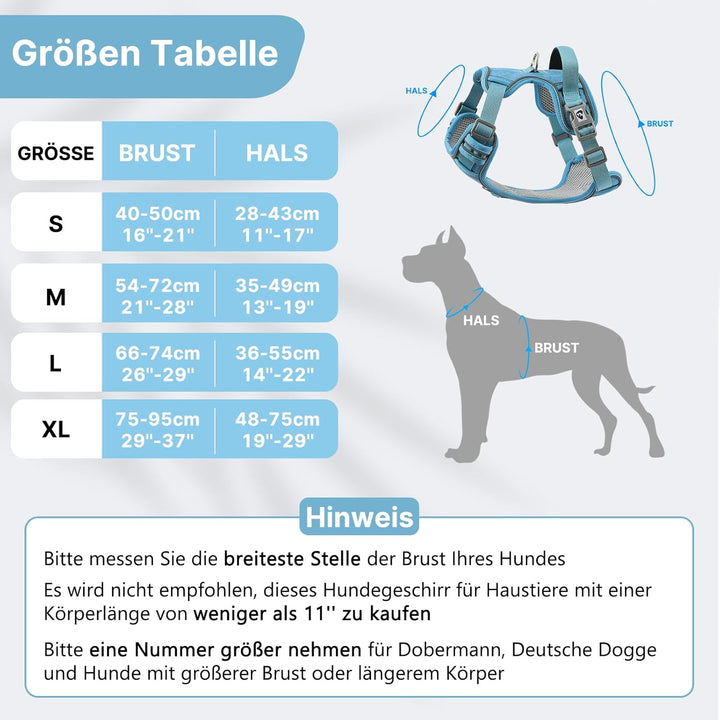 Demigreat Mittleres Hundegeschirr, Anti-Zug-Hundegeschirr mit Weich Gepolstertem Griff für das Train