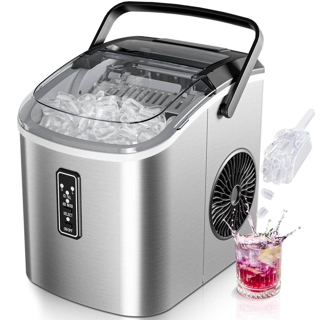 EUHOMY Eiswürfelmaschine Klein, 9 Würfel in 6 Minuten Bereit, 12 Kg/Day, Selbstreinigend, Tragbare E