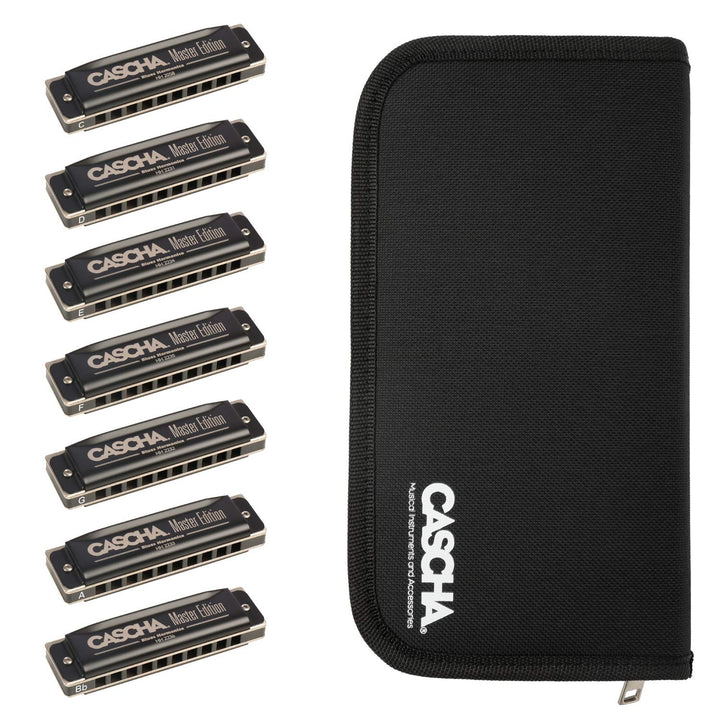 HH 2248 CASCHA Master Edition Harmonica Set mit Tasche, diatonisch, 7 Tonarten: C - D – E – F – G –