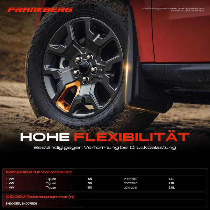Frankberg 4x Spritzschutz Schmutzfänger Vorne Hinten Kompatibel mit T-i-g-u-a-n 5N_ SUV 2007-2015 5N