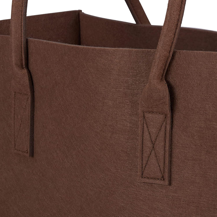 Relaxdays 4 x Kaminholztasche aus Filz, tragbarer Feuerholzkorb, Faltbarer Zeitungshalter HxBxT: 25